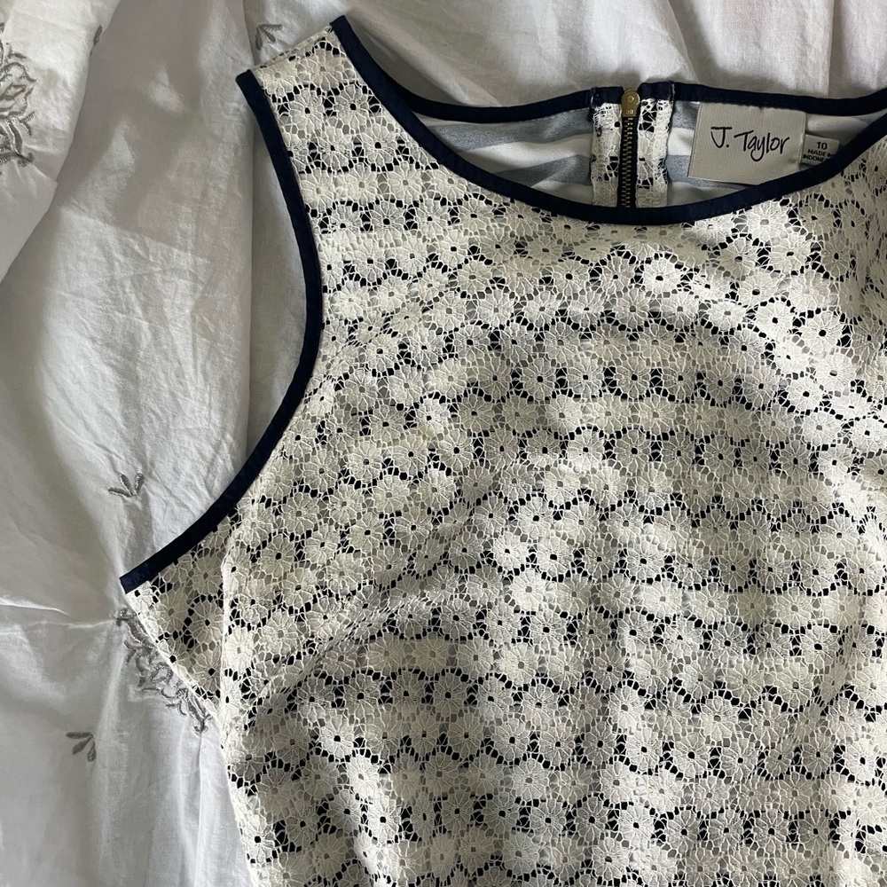 lace dress with striped lining